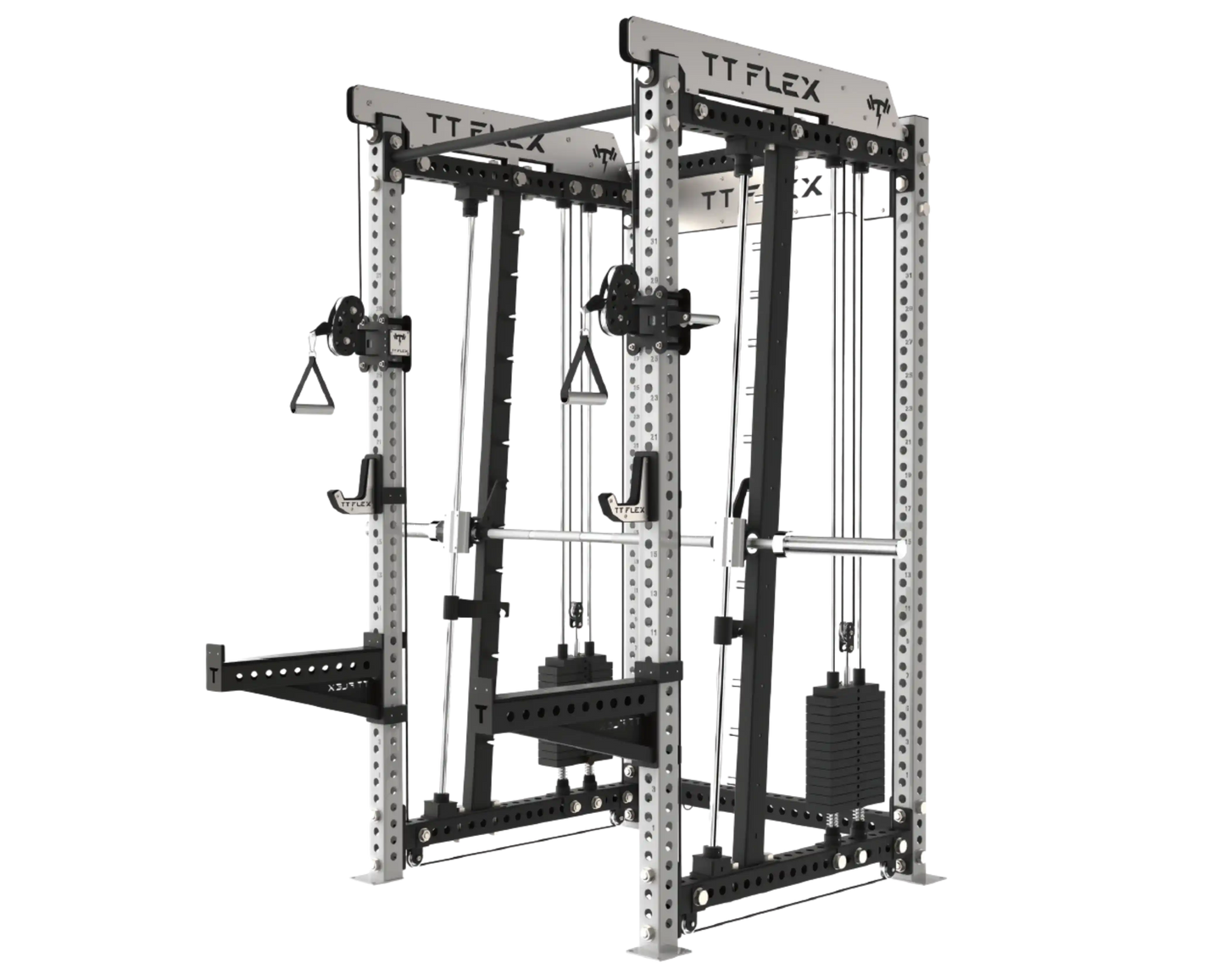 Functional Trainer with Cable and Tile Smith Machine PowerBells