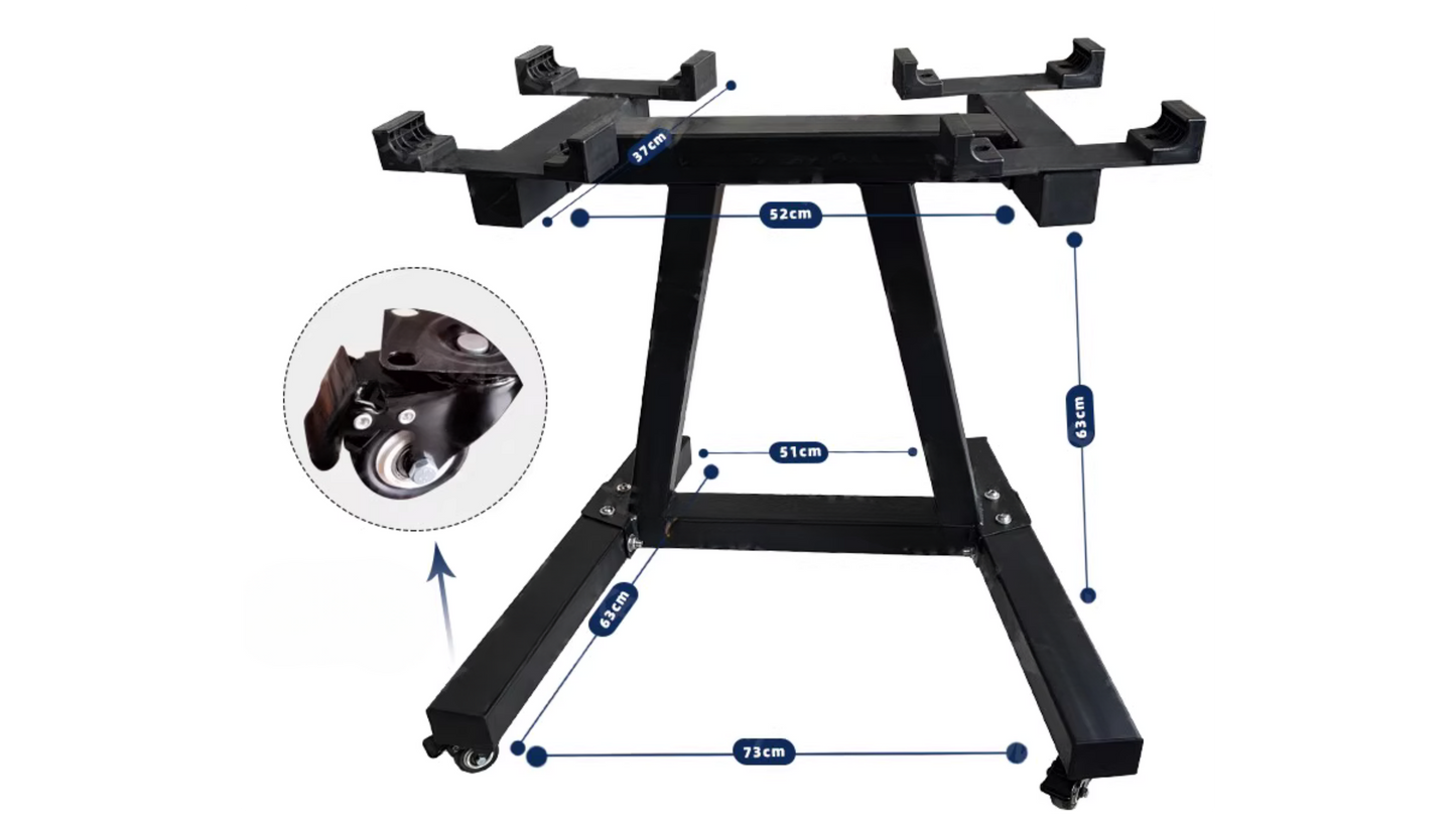 PowerBells Dock ProX - Dumbbell Stand for PowerBells Pro with Wheels PowerBells