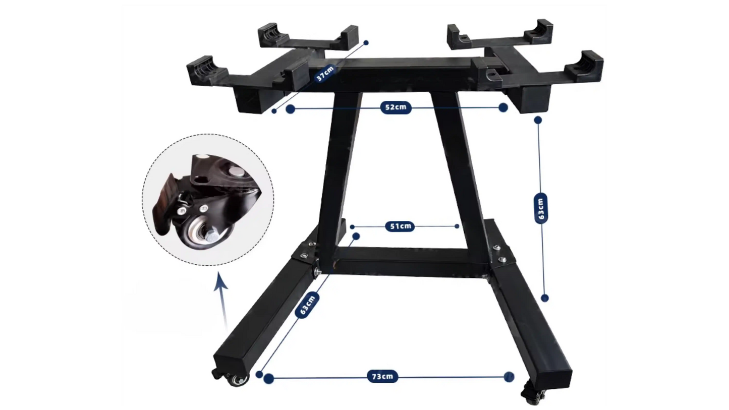 PowerBells Dock ProX - Dumbbell Stand for PowerBells Pro with Wheels PowerBells