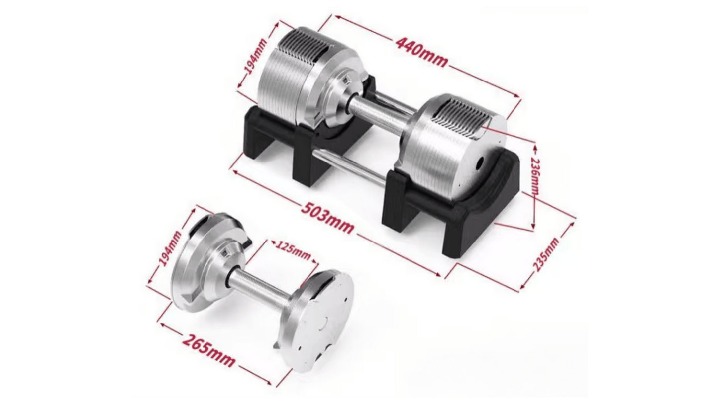 PowerBells 41 Extreme – Adjustable Dumbbells | Electroplating Steel | Pair PowerBells