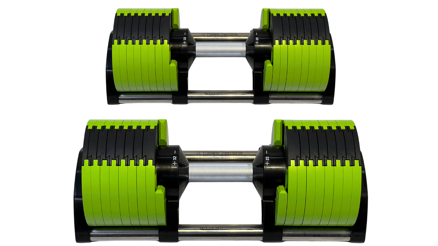 PowerBells 32 Pro – Adjustable Dumbbells | 2kg Increments | Pair PowerBells