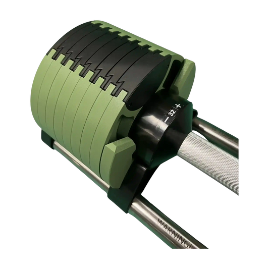 PowerBells 38 Pro adjustable dumbbells – Olive Green
