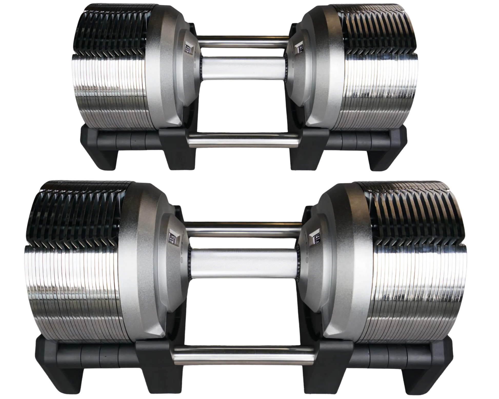metallic dumbbells