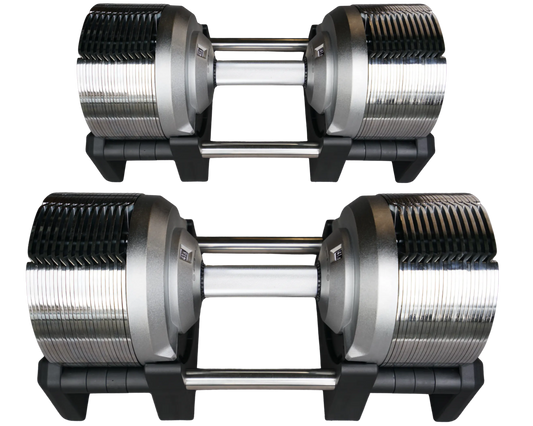 metallic dumbbells