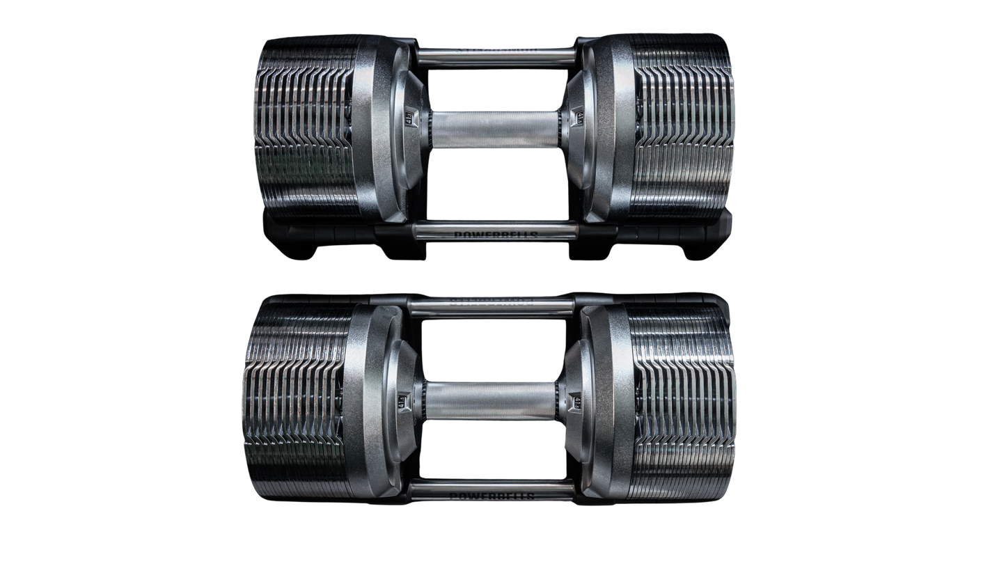 PowerBells 41 Extreme – Adjustable Dumbbells | Electroplating Steel | Pair PowerBells