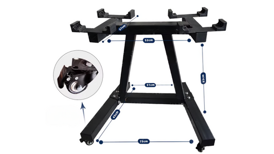 PowerBells Dock ProX - Dumbbell Stand for PowerBells Pro with Wheels PowerBells