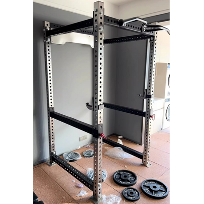 Power Cage - Commercial Grade Full Frame Squat Rack for Home Gym
