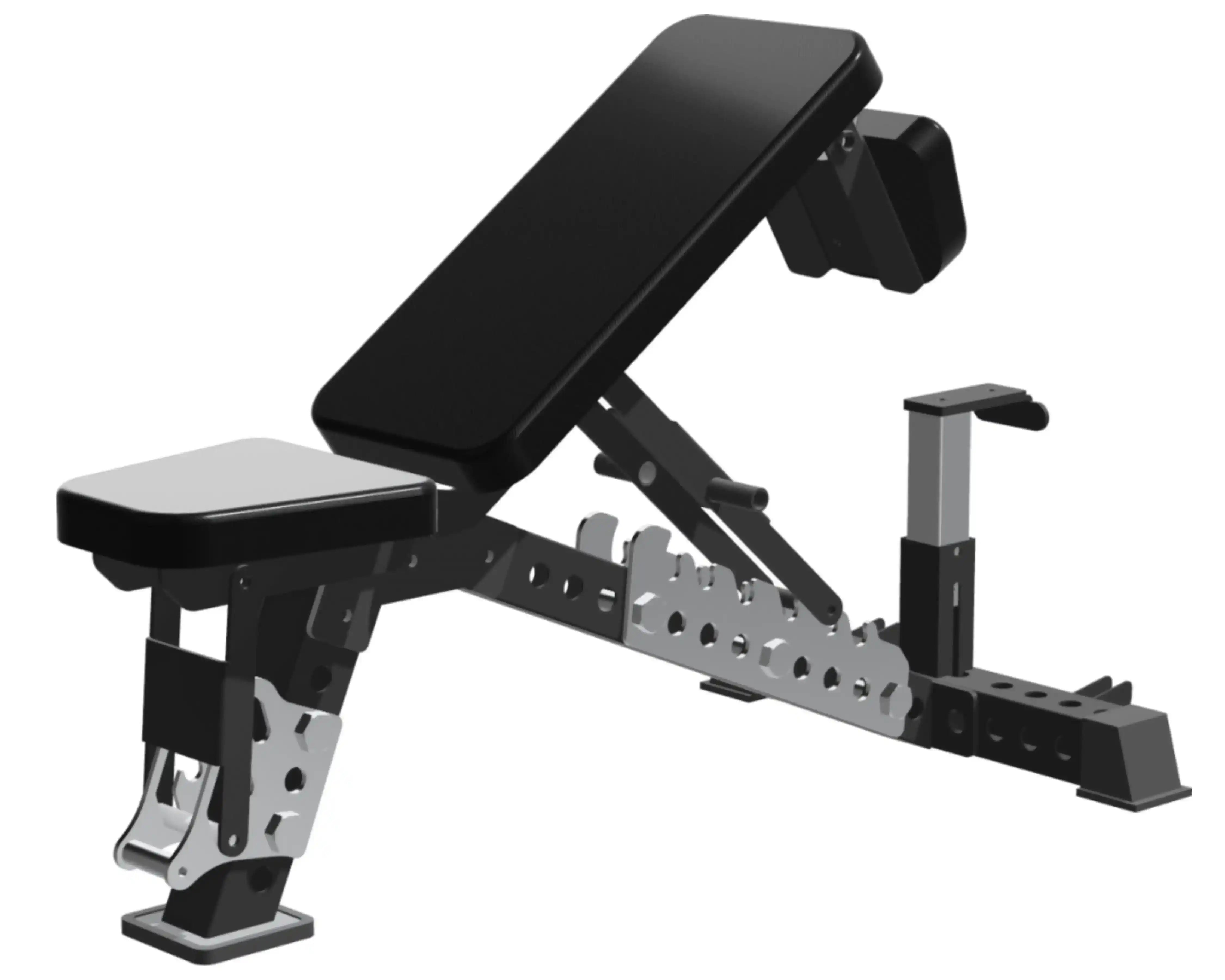 PowerBells Titan Bench | Commercial Adjustable Bench with Foldable Headrest