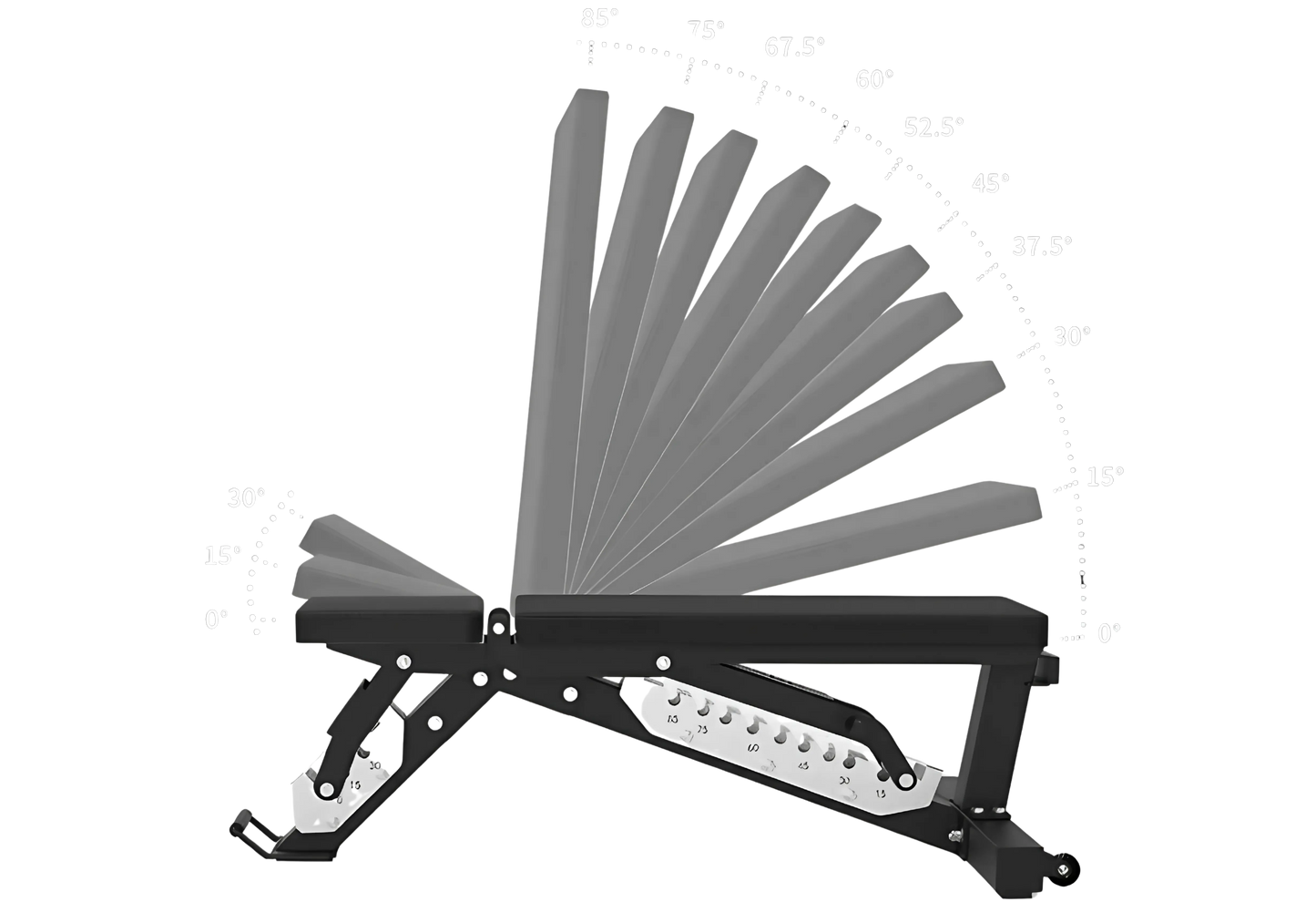 PowerBells Bench Pro – Commercial Adjustable Bench | 10 Precision Angles PowerBells