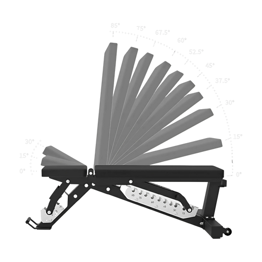 PowerBells Bench Pro adjustable weight bench – 3/4 view