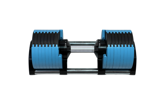 Adjustable Dumbbells - Steel Plates - Sky Blue